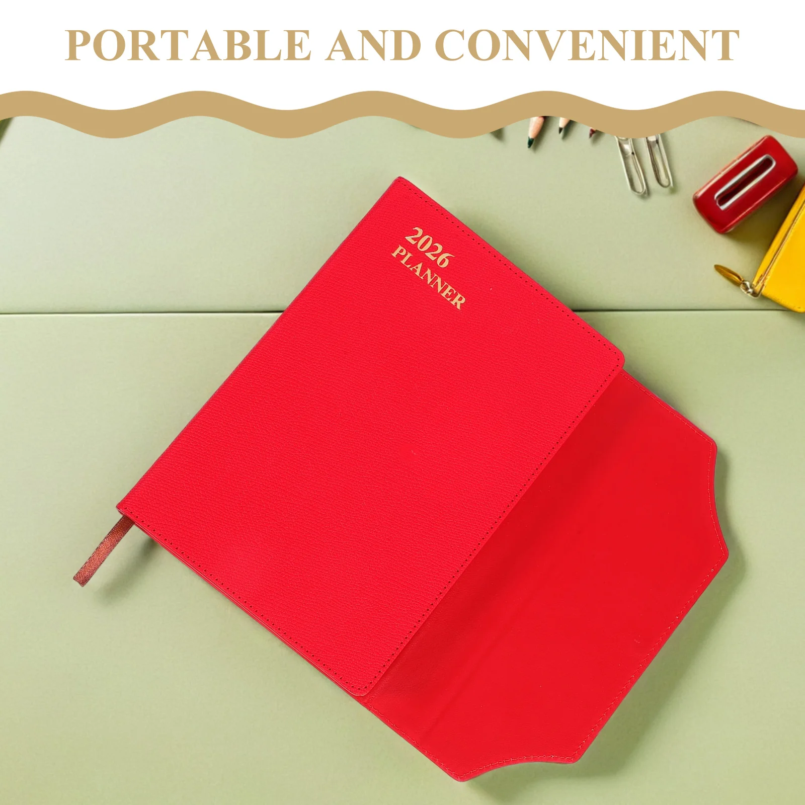 Notebook Planner Daily Schedule Academic Diary for Work Schedules Calendar Agenda Task Red Student