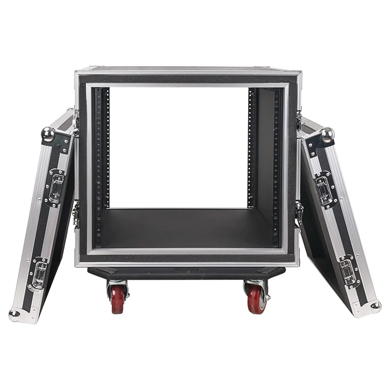 10U Space Rack Mount Flight Case 19 Inch Depth W-Casters ATA Rack Amp Road Shock Mount Case