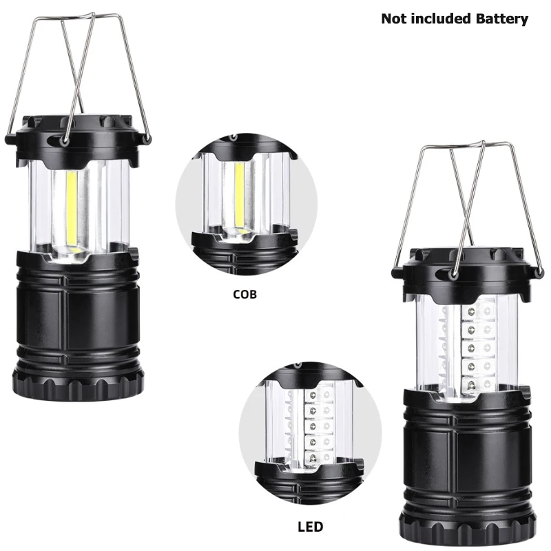 

COB LED Tent Lamp Waterproof Camping Light Power by 3*AA Battery Emergency Light Portable Lantern Working Lighting Flashlight