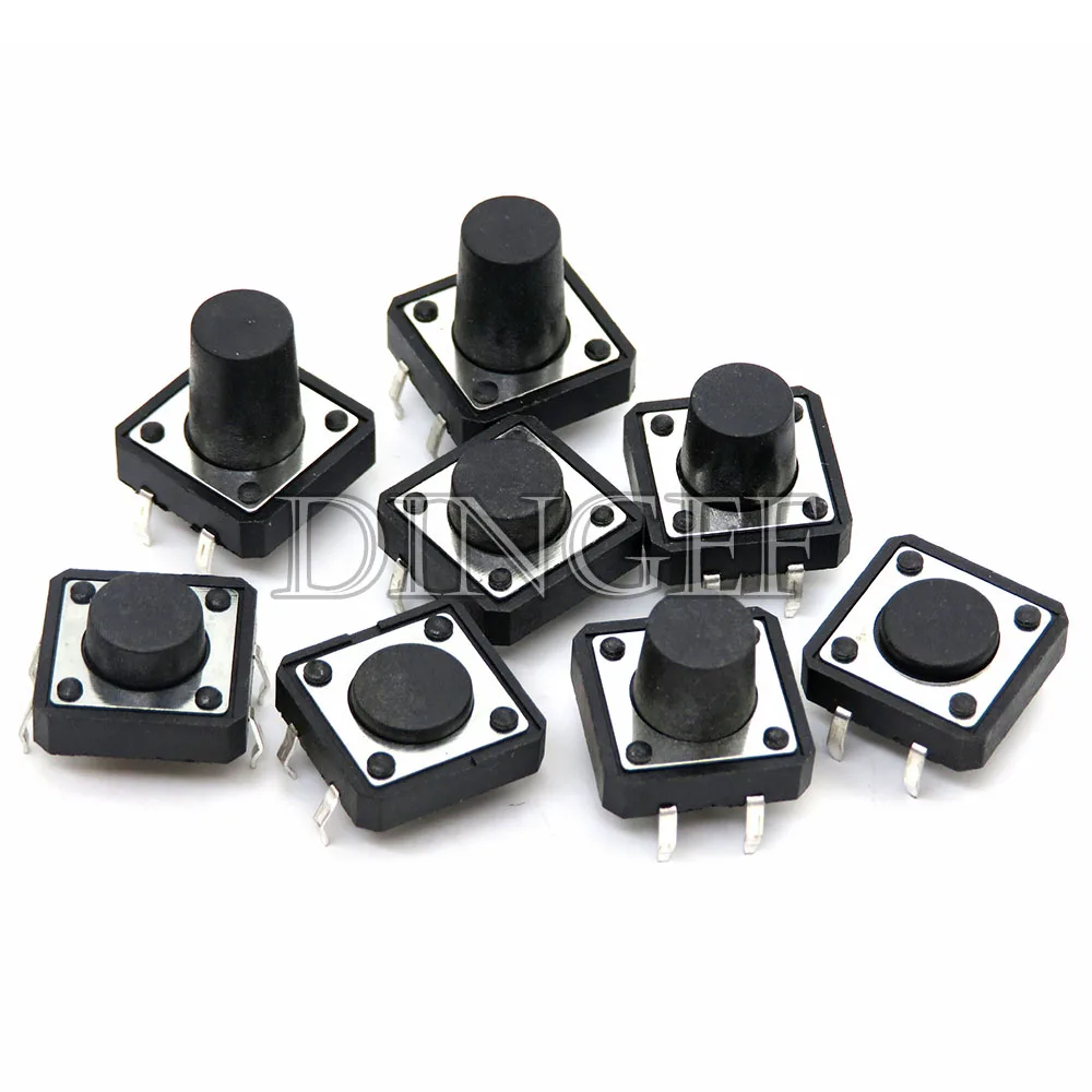 12x12mm Panel PCB Momentary Tactile Tact Mini Push Button Switch DIP 4pin 12x12x4.3/5/6/7.3 9 MM 12*12*4.3MM 5MM 6MM 7MM 8MM 9MM