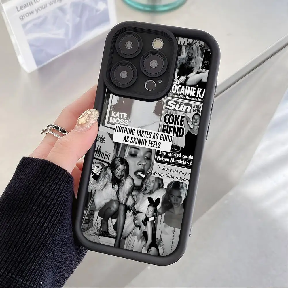 

Cool Kate Moss Mobile Phone Case for iPhone 17 16 15 14 13 12 11 Air Pro Max Plus Thicken TPU Colorful Cover Cover Pretty Luxury