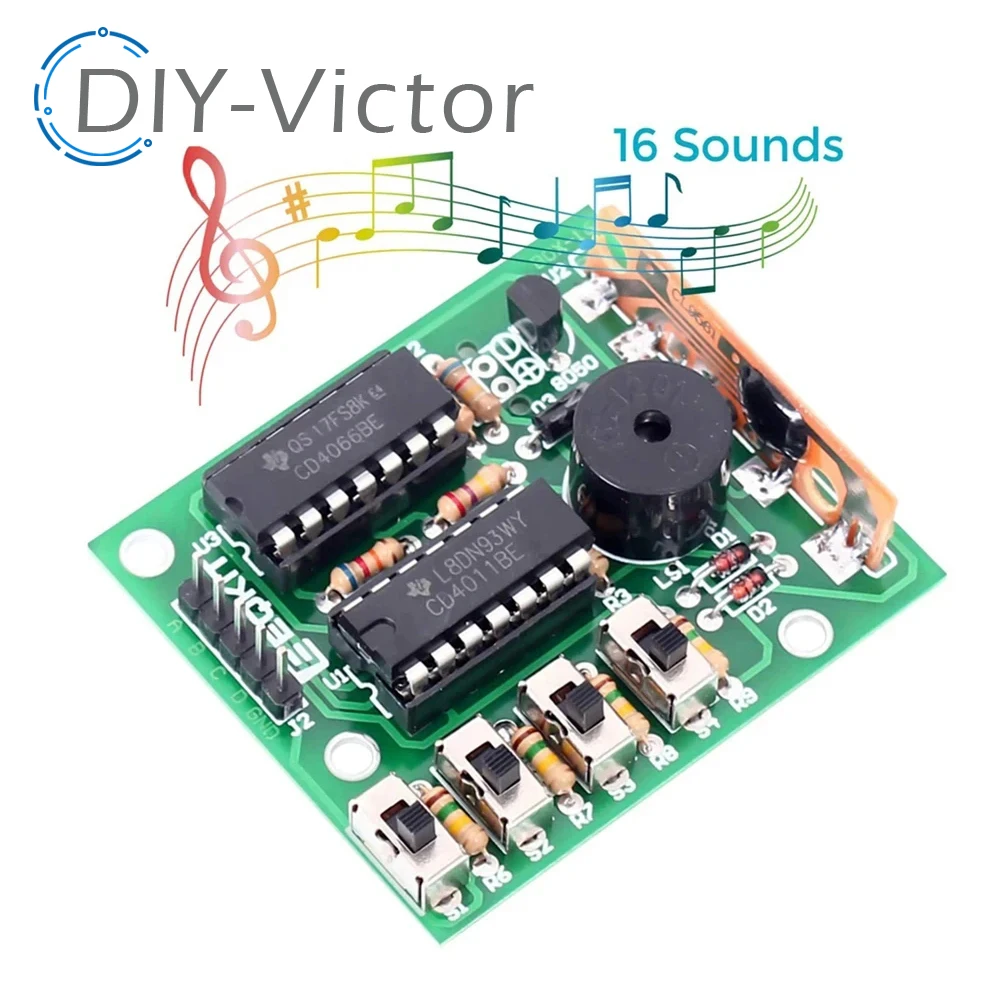 DIY Electronic 16 Music Sound Box DIY Kit Module Soldering Practice Learning Kits for Arduino