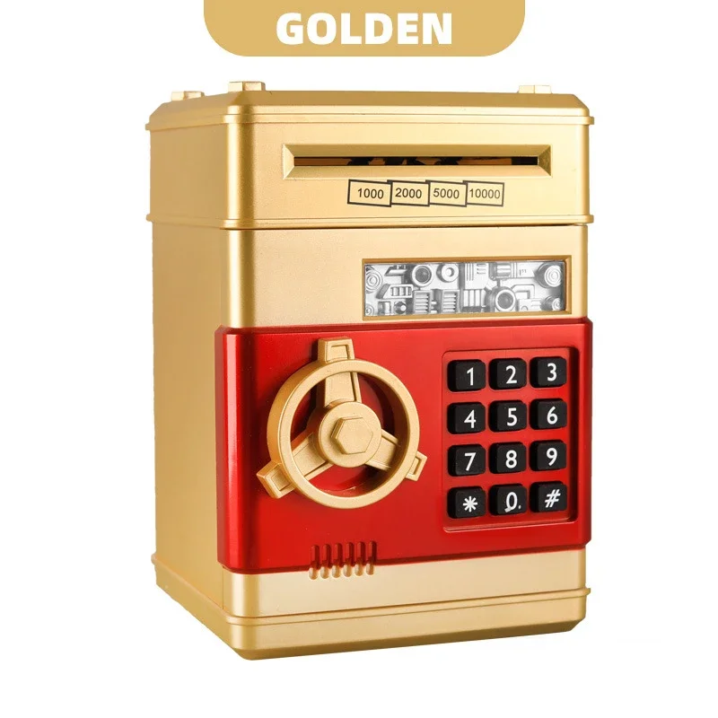 Creative Electronic Bank Automatic Mini Safe Coins Cash Saving Money Box Password Counter Code Key Lock Coin Bank ATM Child Gift