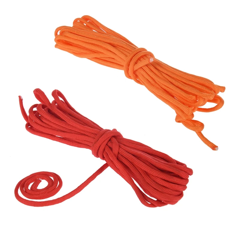 

2 Pcs 25FT Paracord 550 Parachute Rope 7 Core Strand For Climbing Camping Buckle Rope, Orange & Red