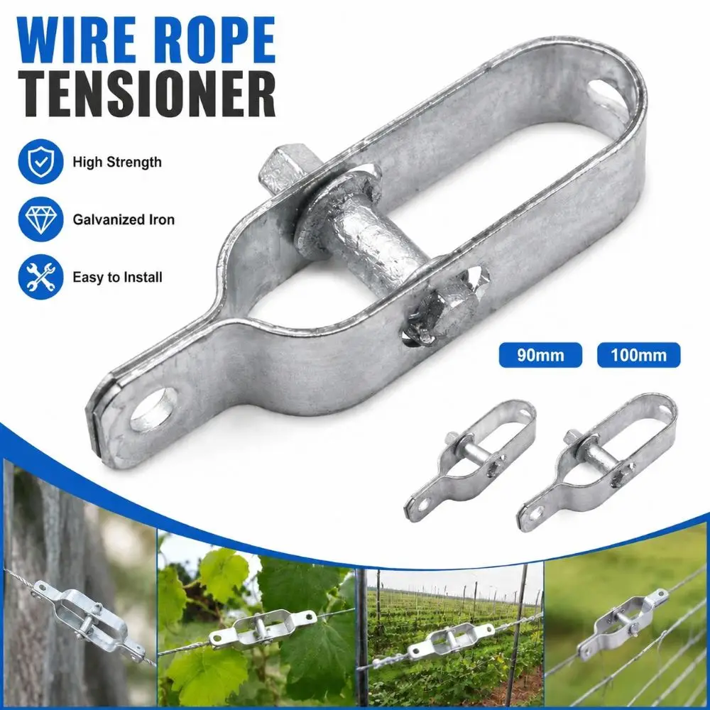 New Heavy Duty Wire Tightener Silver Galvanised Electric Fence Tightener Tensioning Cable Home