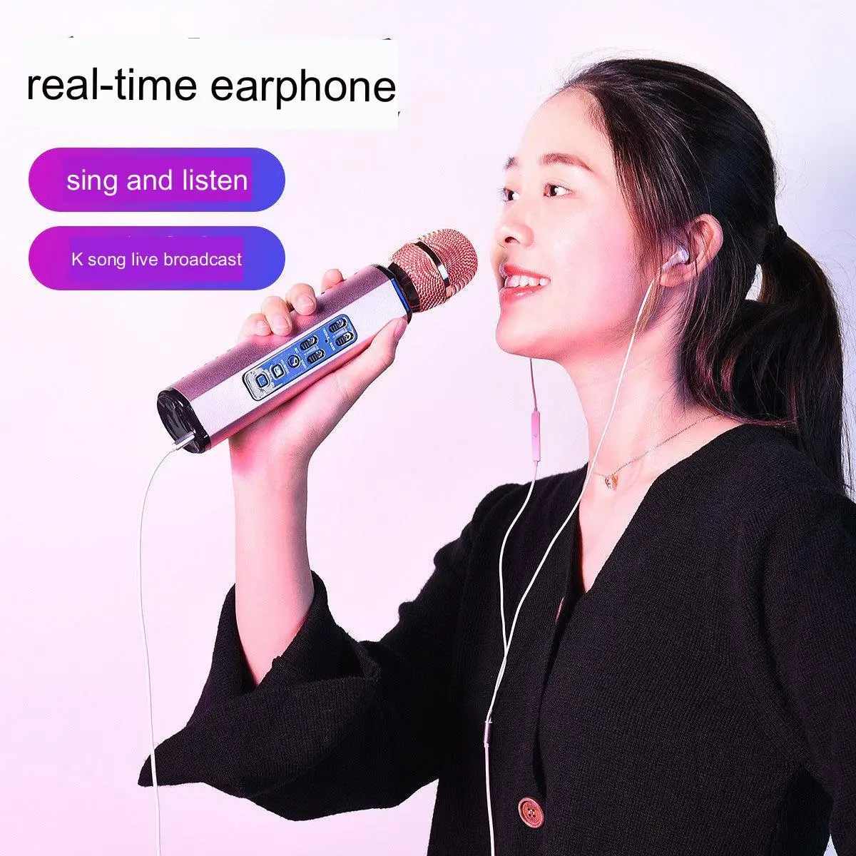 Karaoke Machine for Adults Kids Wireless Bluetooth Handheld Microphone Audio Speaker All-in-one Machine