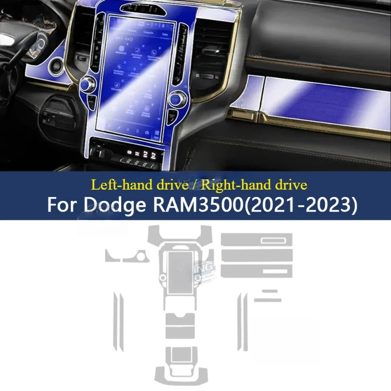 

For Dodge RAM 3500 2021-2023 Car Center Console Gear Transparent TPU Protective Film Anti-scratch Repair Interior Film Sticker
