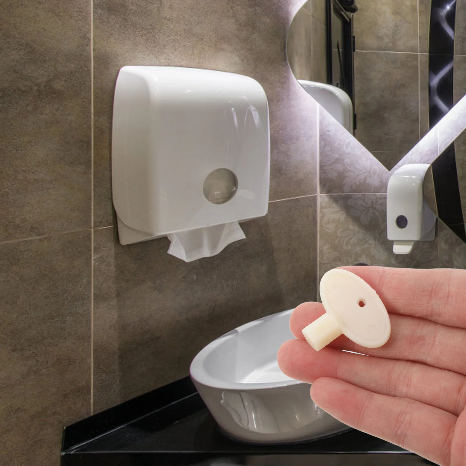 Universal Toilet Paper Dispenser Key Replacement Tissue Dispenser Key for Commercial Use Durable Plastic Paper Towel Holder