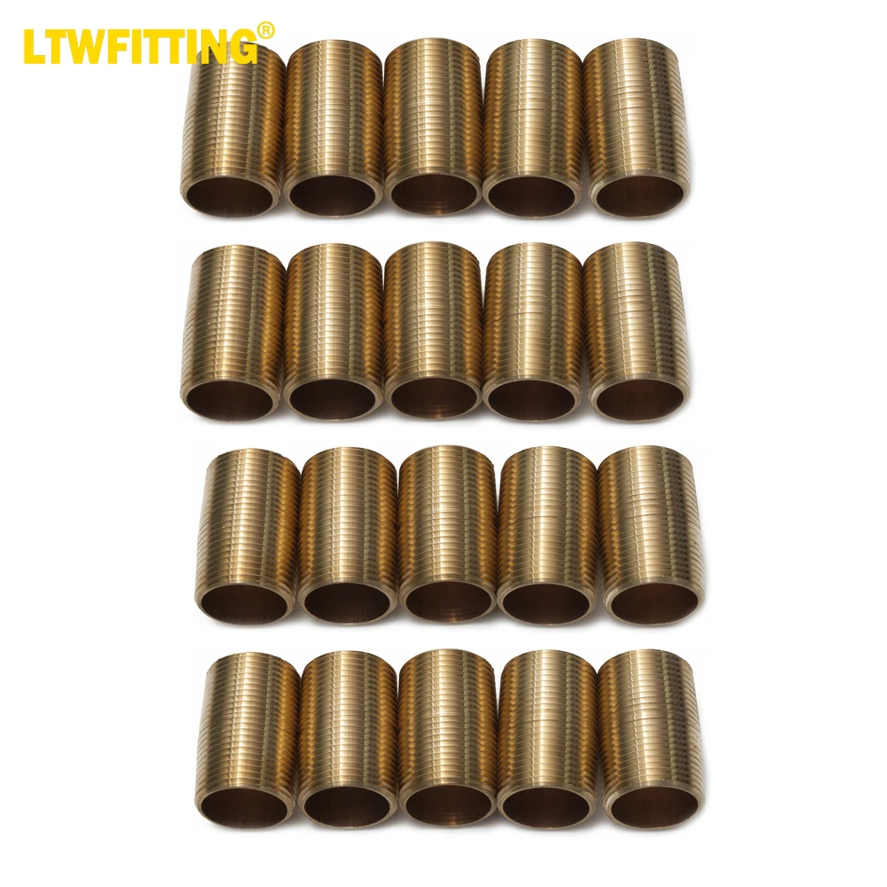 

LTWFITTING Brass Pipe 2" Long Nipples Fitting 1" Male NPT Air Water(Pack of 20)