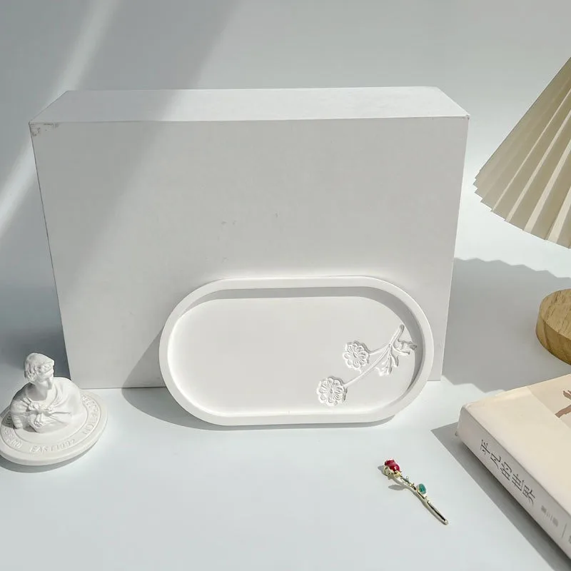 Decoratieve Prop Met Onregelmatig Wolkvormig Dienblad Multifunctioneel Onregelmatig Gipsbakje Voor Sieraden En Huisdecoratie