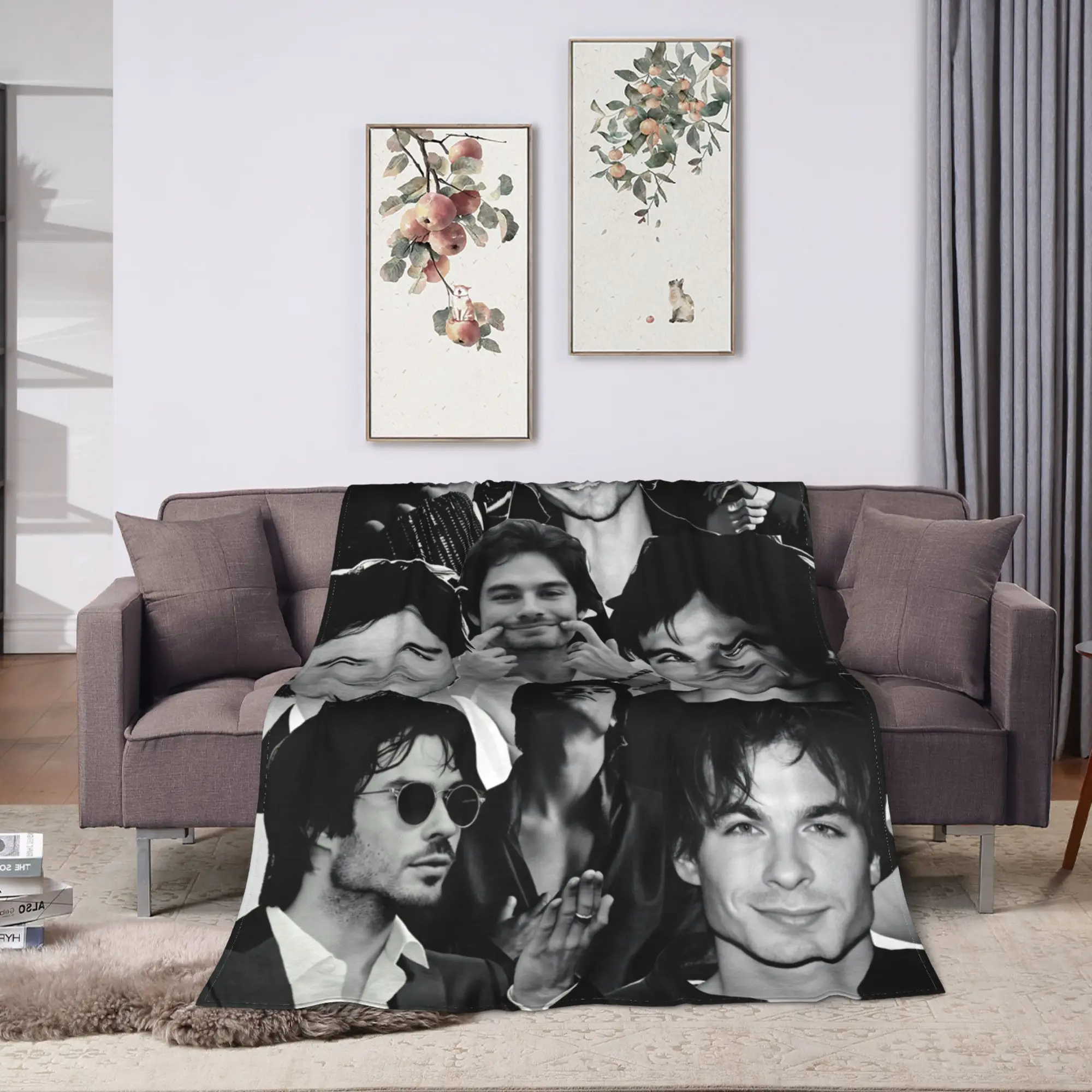 The Vampire Diaries Damon salvatore Blanket  Super Warm Plush Bedding Throws For Home Decor Travel Office Flannel Bedspread Bed