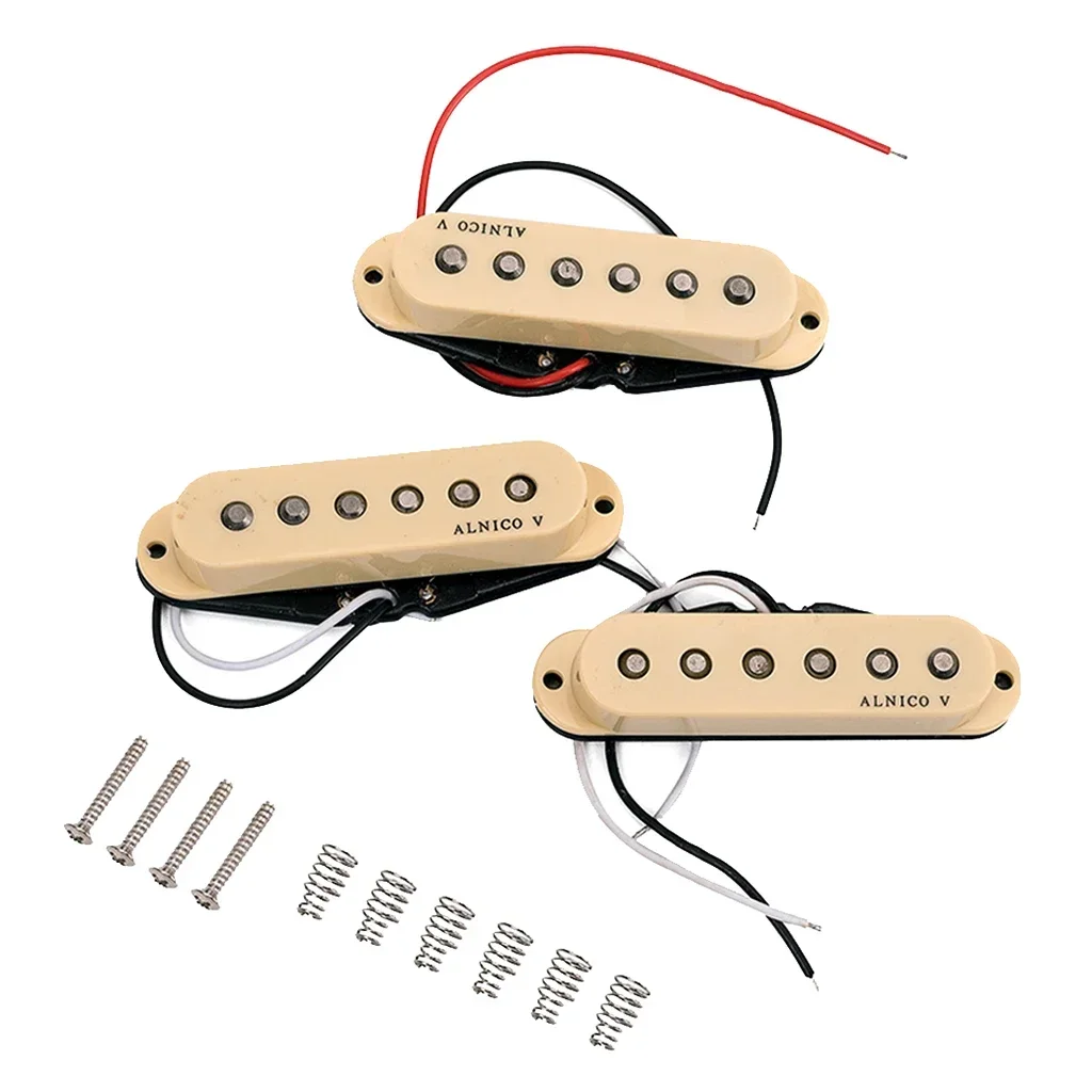 Alnico V Guitar Pickup Single Coil Humbucker Pickups Neck Middle Bridge Set for ST Beige