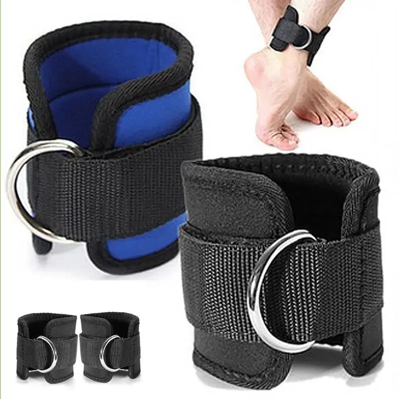 Pasek do mocowania linki na kostce z D-ringiem, pas do ćwiczeń na siłowni, pasek na udę i nogę do podnoszenia ciężarów, elastyczna taśma fitness, banda elastyczna do ćwiczeń fitness.