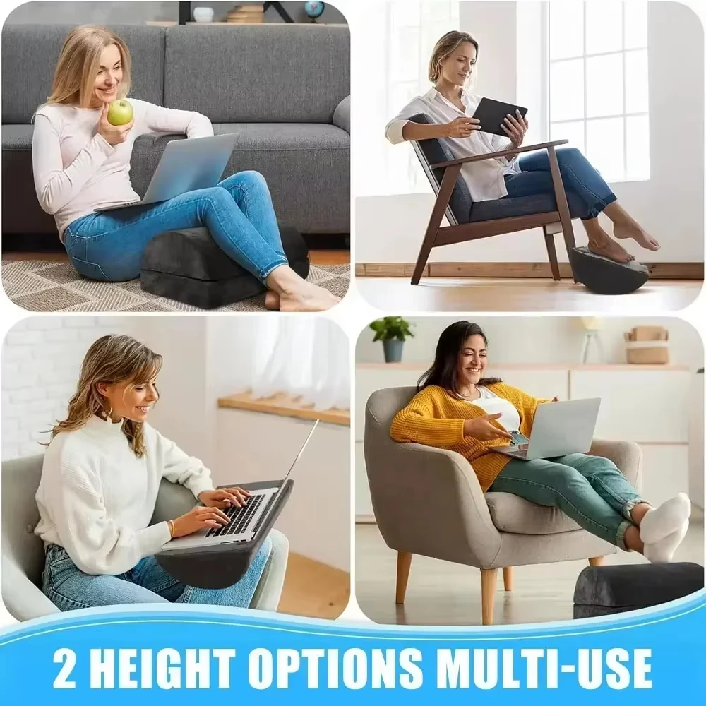 2 Heights Adjustable Foot Rest Under Desk, Soft Memory Foam Footrest Under Desk for Foot Rest At Work, Home, Airplane, Travel image 5