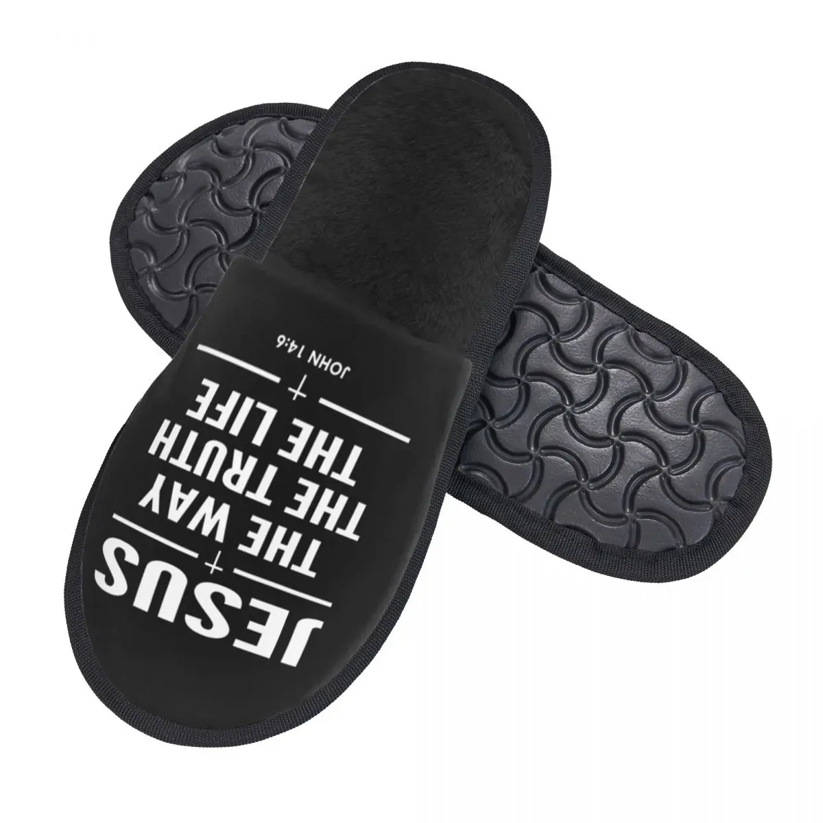 Custom The Way The Truth The Life Jesus Soft Memory Foam House Slippers Women Religion Faith Comfy Warm Anti-Skid Slipper