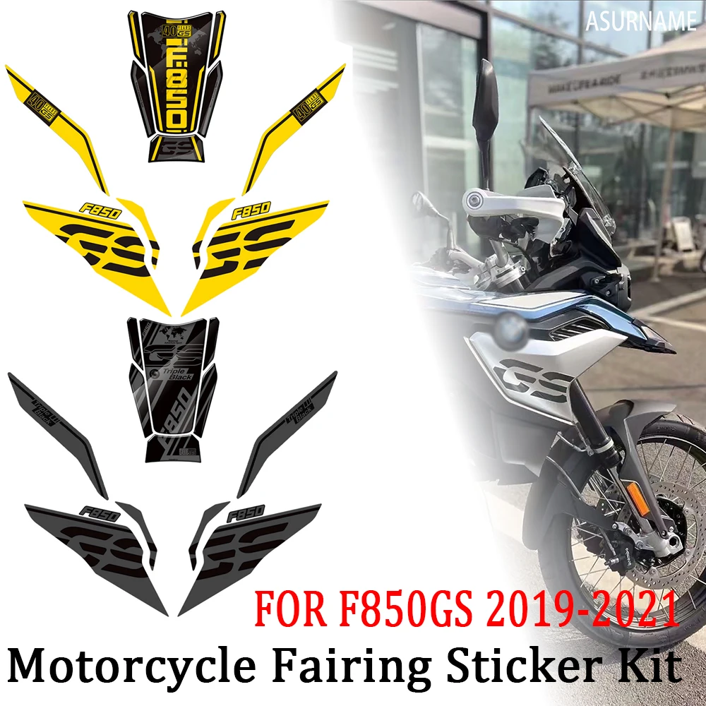 

FOR BMW F850GS Adventure 40 Year Triple Black Edition Decals Back Tank Sticker 2019-2022 Motorcycle Fairing Sticker Kit Case
