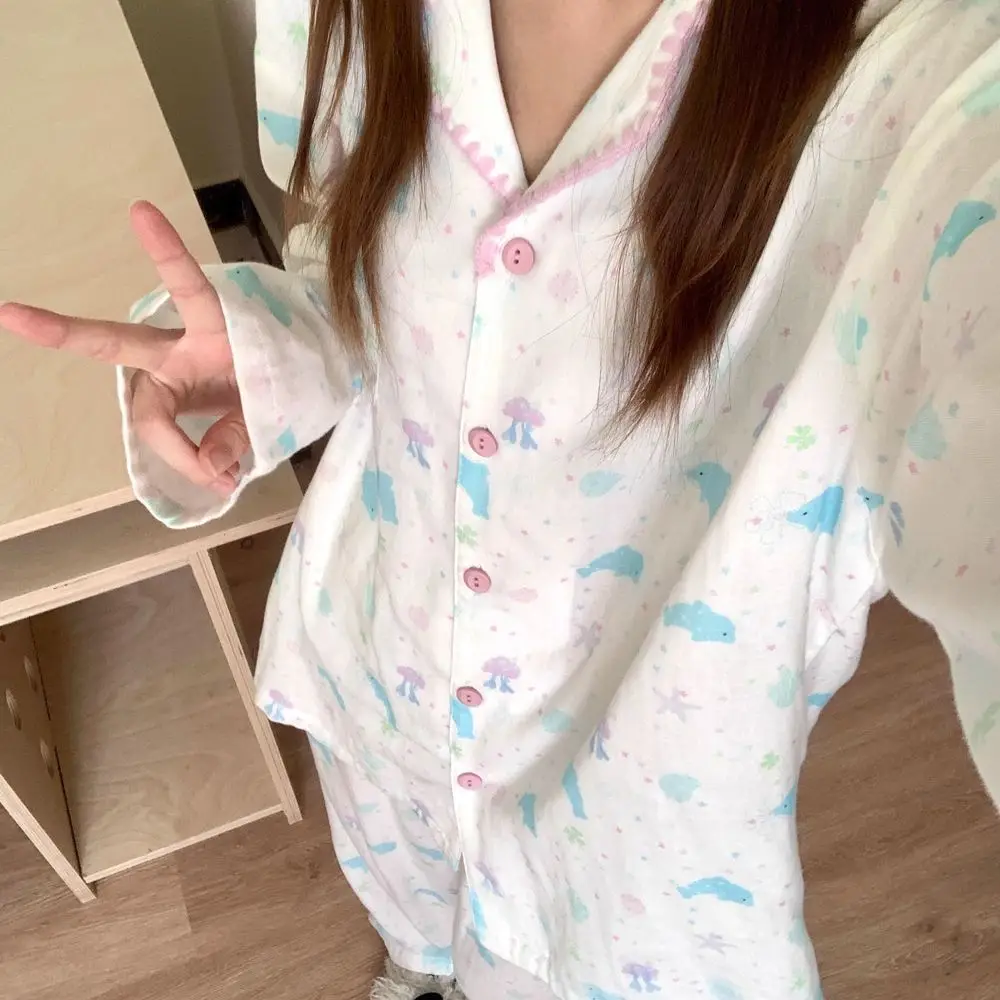 

Pjs Setwomen's Pajama Setwomen's Spring and Autumn Pajamasfashionable Home Clothes, Pajamascloud Cotton Long Sleevescute