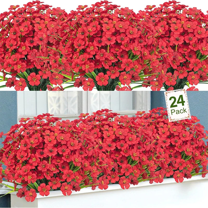 3/6/9/12/15 Stück künstlicher Blumenstrauß 35 cm gefälschte Blumen für Heimdekoration Garten Hochzeitsdekoration Outdoor DIY Vase Zubehör – Detail 9