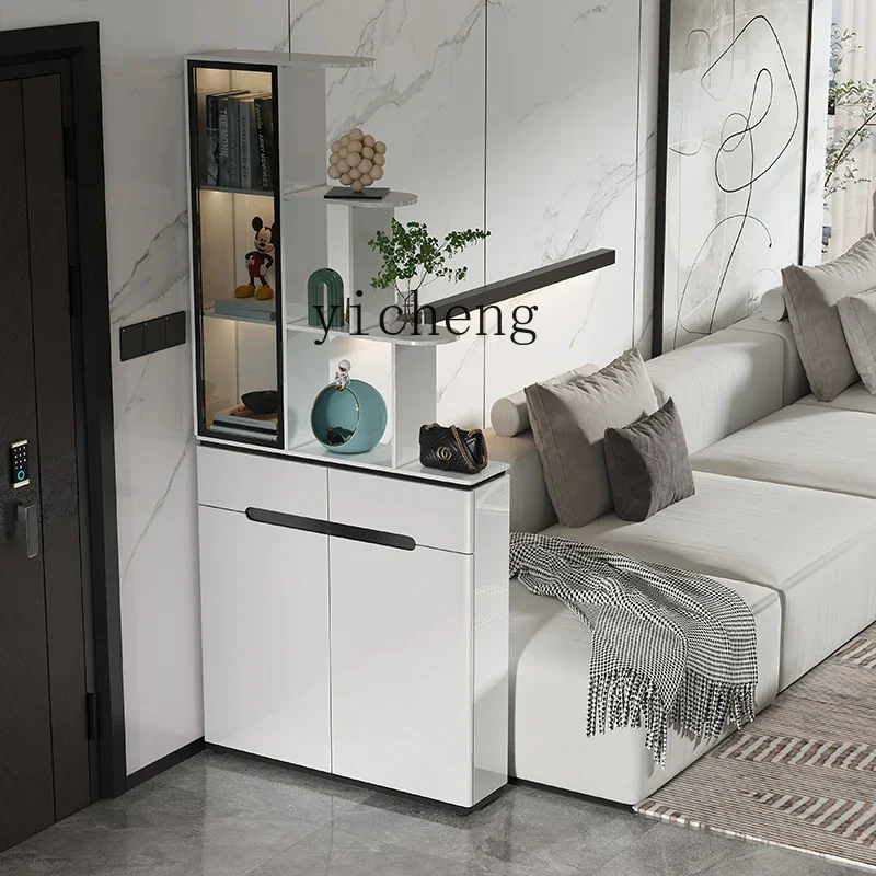 X5-18 simple entrance double-sided partition screen shoe cabinet integrated foyer solid wood baking paint customization