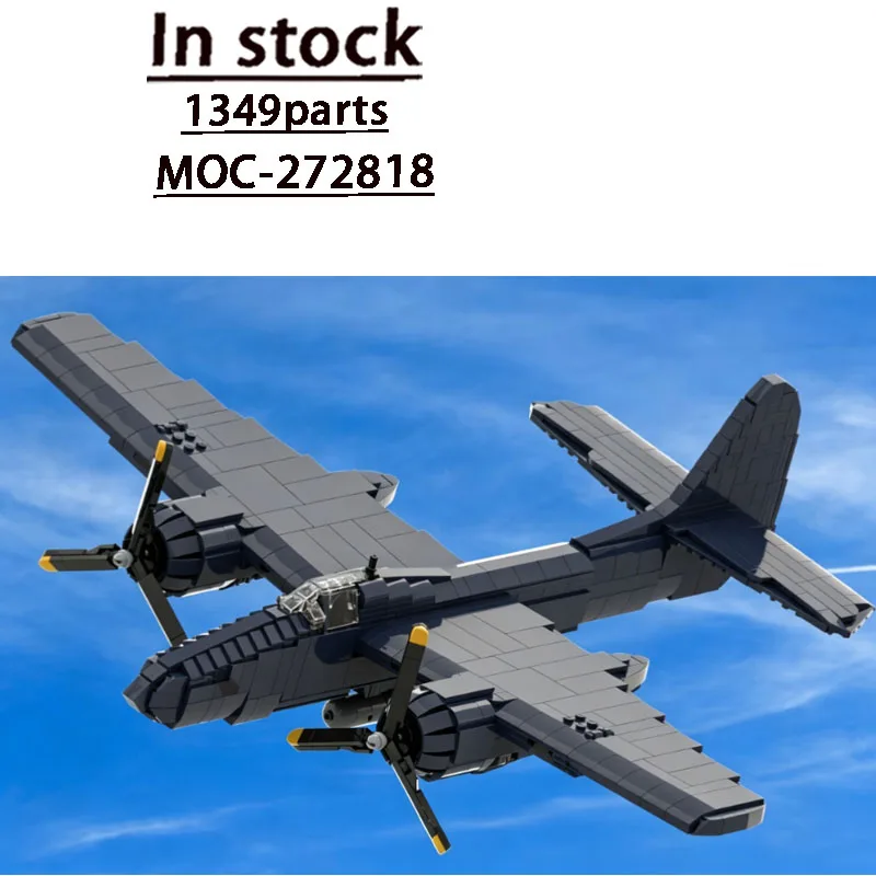 New MOC-272818 Classic Aviation Air Military 1:35 Fighter Jet Building Block Model, 1394 Parts, Adult Birthday Toy Gift