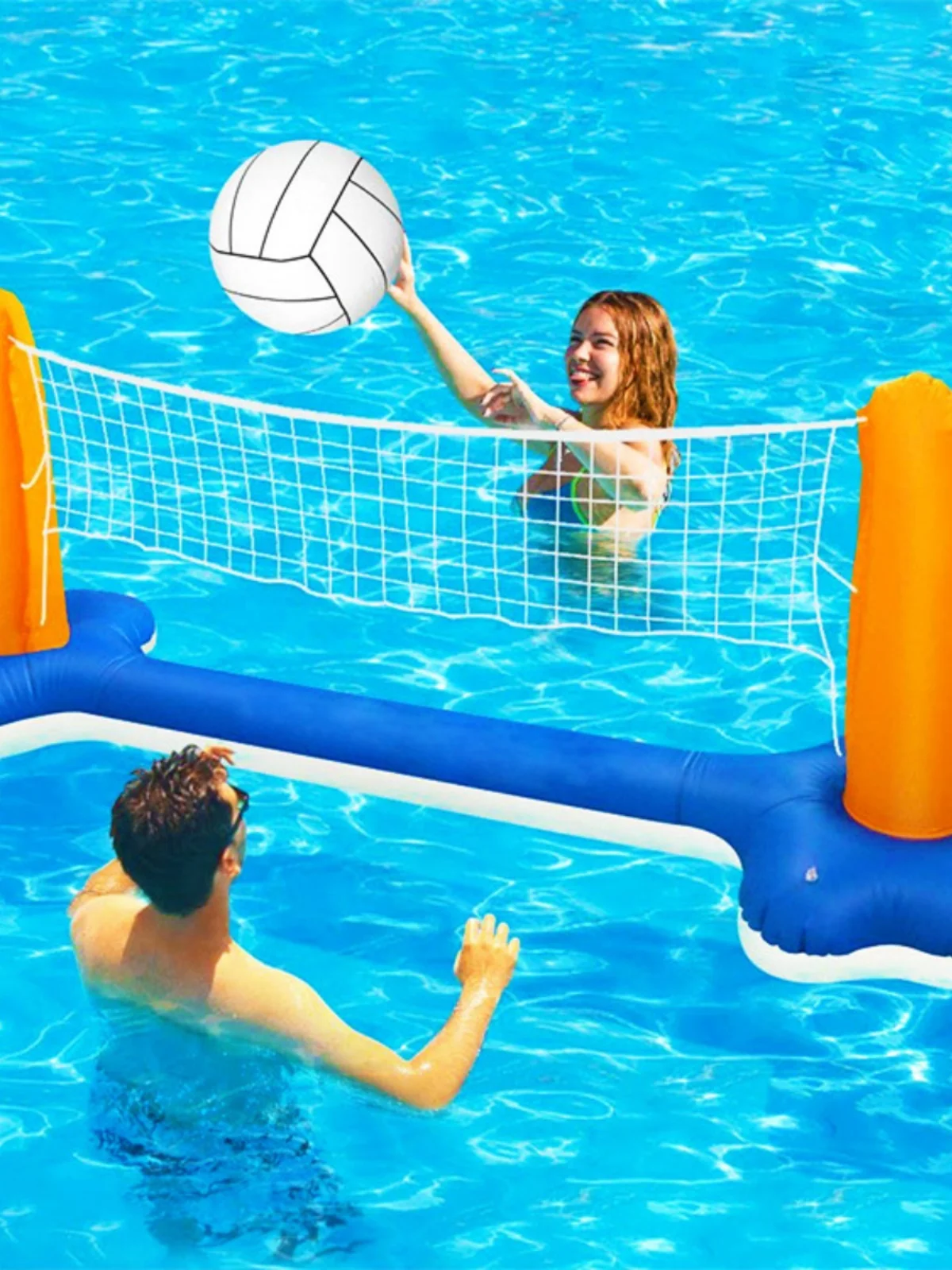 

Swimming pool inflatable toy basketball hoop water volleyball goal props sports adult children water game training teaching