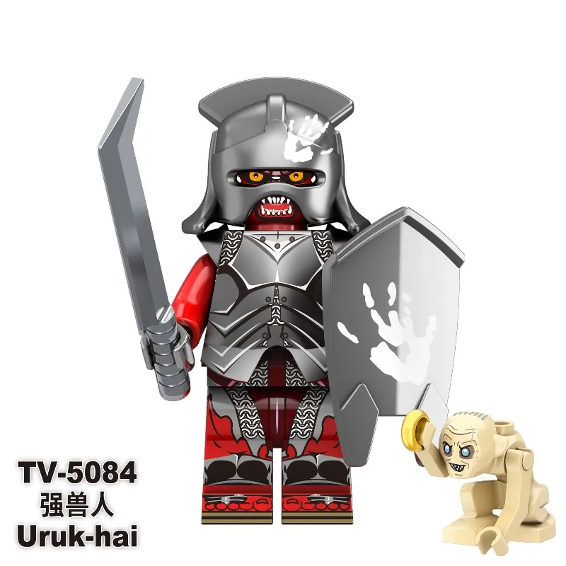 

TV6411 Movie TV series Ring Half Beast Strong Orc Angma Witch King Assembled building block miniature toy bag