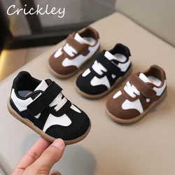 Primavera autunno neonate ragazzi Sneakers PU Patchwork scarpe Casual per bambini suola morbida Hook Loop Infant Kids Walk Shoes