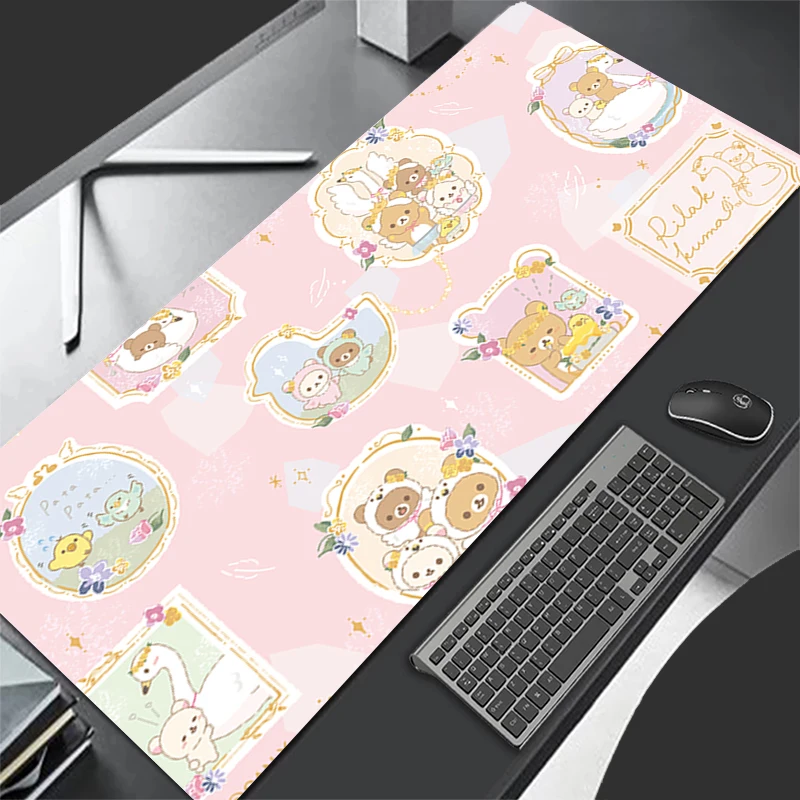 Gaming Mouse Pad Large Gamer Rilakkuma Keyboard Pad Desk Mouse Mat Carpet Rubber Tapis Souris Gaming Notbook Pc Kawaii Mousepad