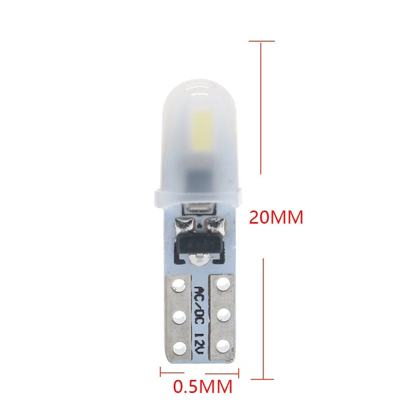 T5 Auto Car Dashboard Lights 2 3014 SMD Reading Instrument Panel Lamp No Polarity Led Bulb White 12V DC