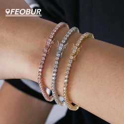Certified 3/4/5MM Moissanite Tennis Bracelet 18k Gold Plated 925 Sterling Silver Classic All Diamond Bracelets for Women Men