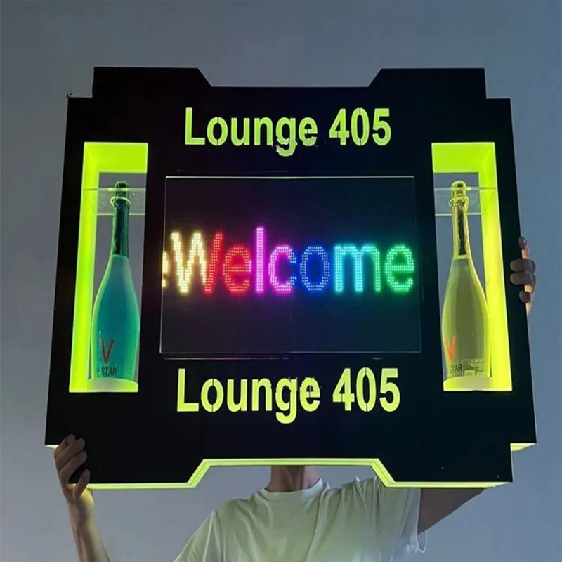 Logo Customization LED Bottle Presenter Serving Tray Luminous Champagne Whisky Display Case For NightClub Party Bar Supplies