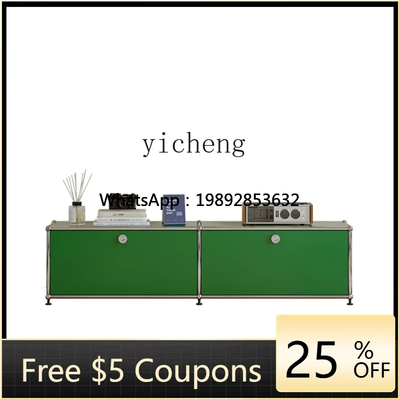 

AB TV Cabinet Modern Minimalist Living Room Ins Style Stainless Steel Mid-Ancient Storage Locker