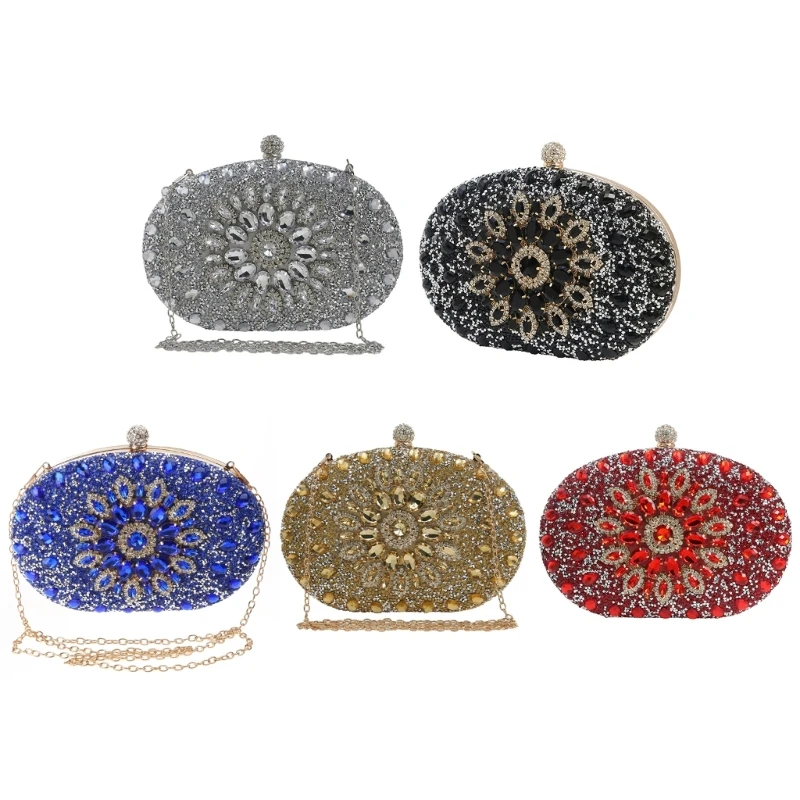 Women Evening Bag Bridal Clutch Party Prom Wedding Handbag Crossbody Shoulder Bags Detachable Chain Purse