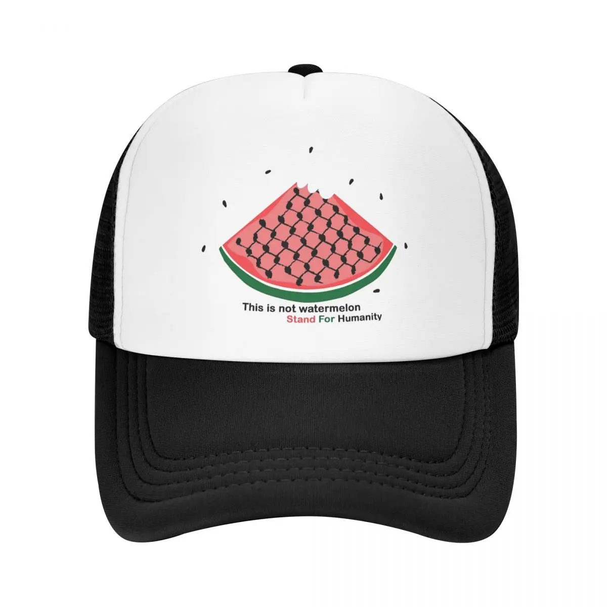 

Keffiyeh This Is Not A Watermelon Foam Mesh Trucker Hat Magritte Parody Watermelon Summer Cooling Mesh-back Sun Caps Adjustbale