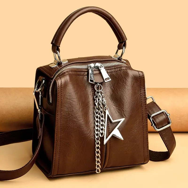 

Индивидуальная сумка через плечо из мягкой кожи в стиле ретро, женская модная сумка, повседневный универсальный универсальный рюкзак, высокое качество