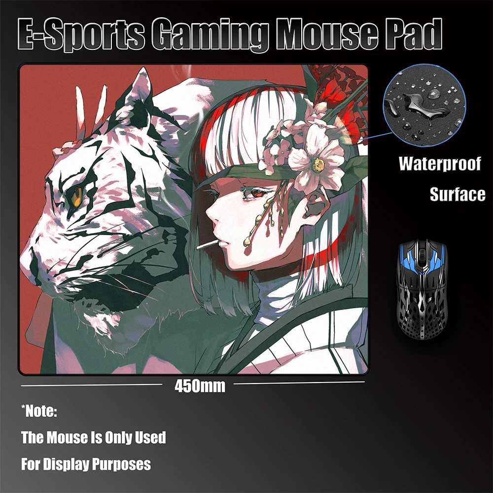 

Waterproof Surface E-Sports Gaming Mouse Pad Game Professional Tiger Balance Mousepad 45*40cm Non-Slip Mouse Mat Keyboard Mat