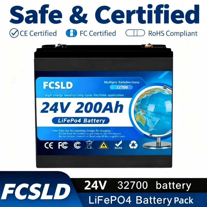 

Premium 24V LiFePO4 Battery 100Ah 200Ah 200A BMS Rechargeable Deep Cycle for RV Solar Marine Off-Grid Energy Storage