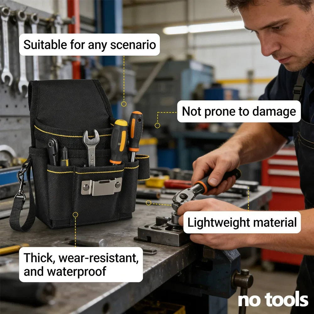 Elektriker-Werkzeugtasche mit Hüftgurt, Wasserdichter Oxford-Stoff-Organizer, Multifunktionale Werkzeugtasche für Handwerker – Detail 7