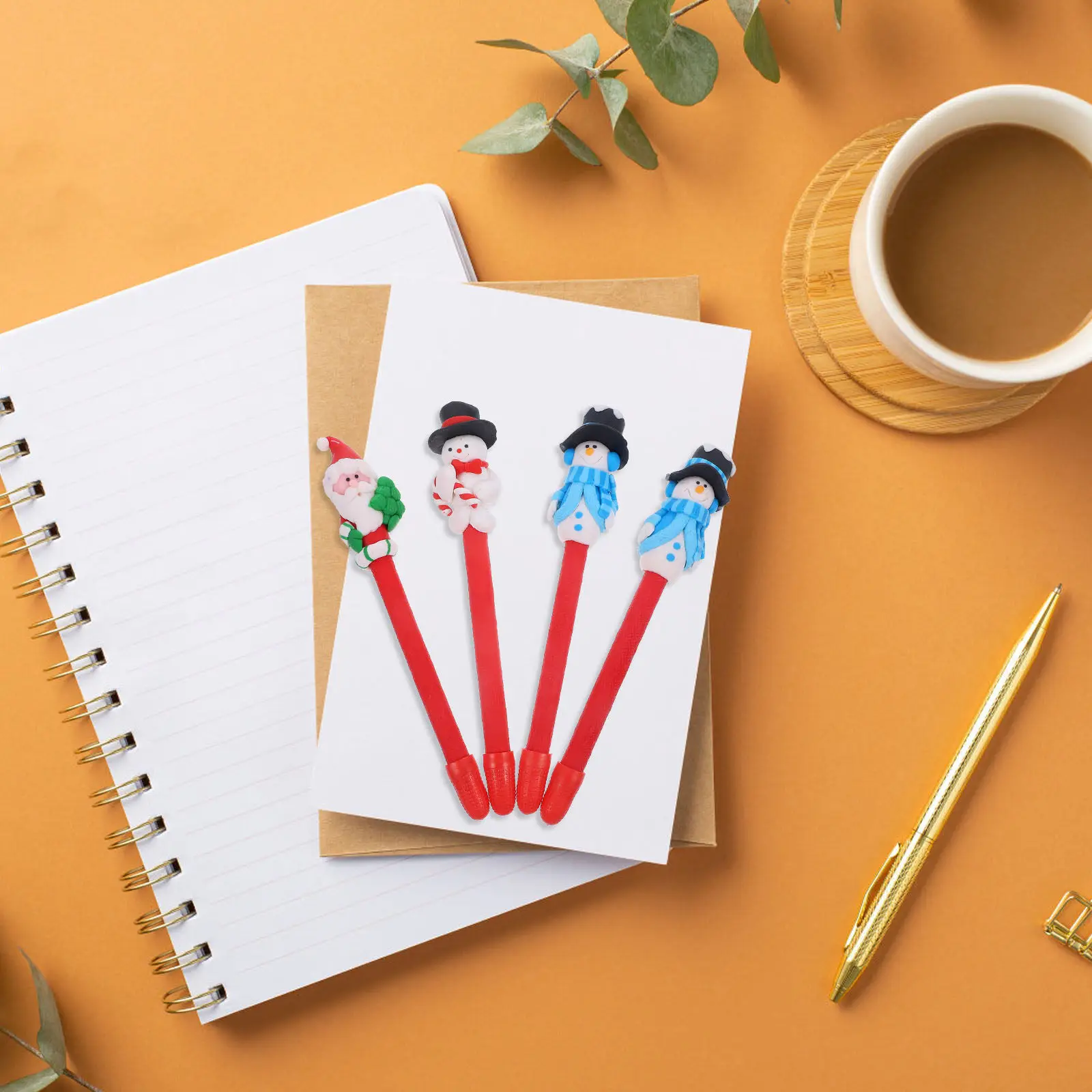 

4Pcs Christmas Gel Pens Cute Portable Writing Pens for Office Students Note Taking Smooth Ink Signature Gel Pen