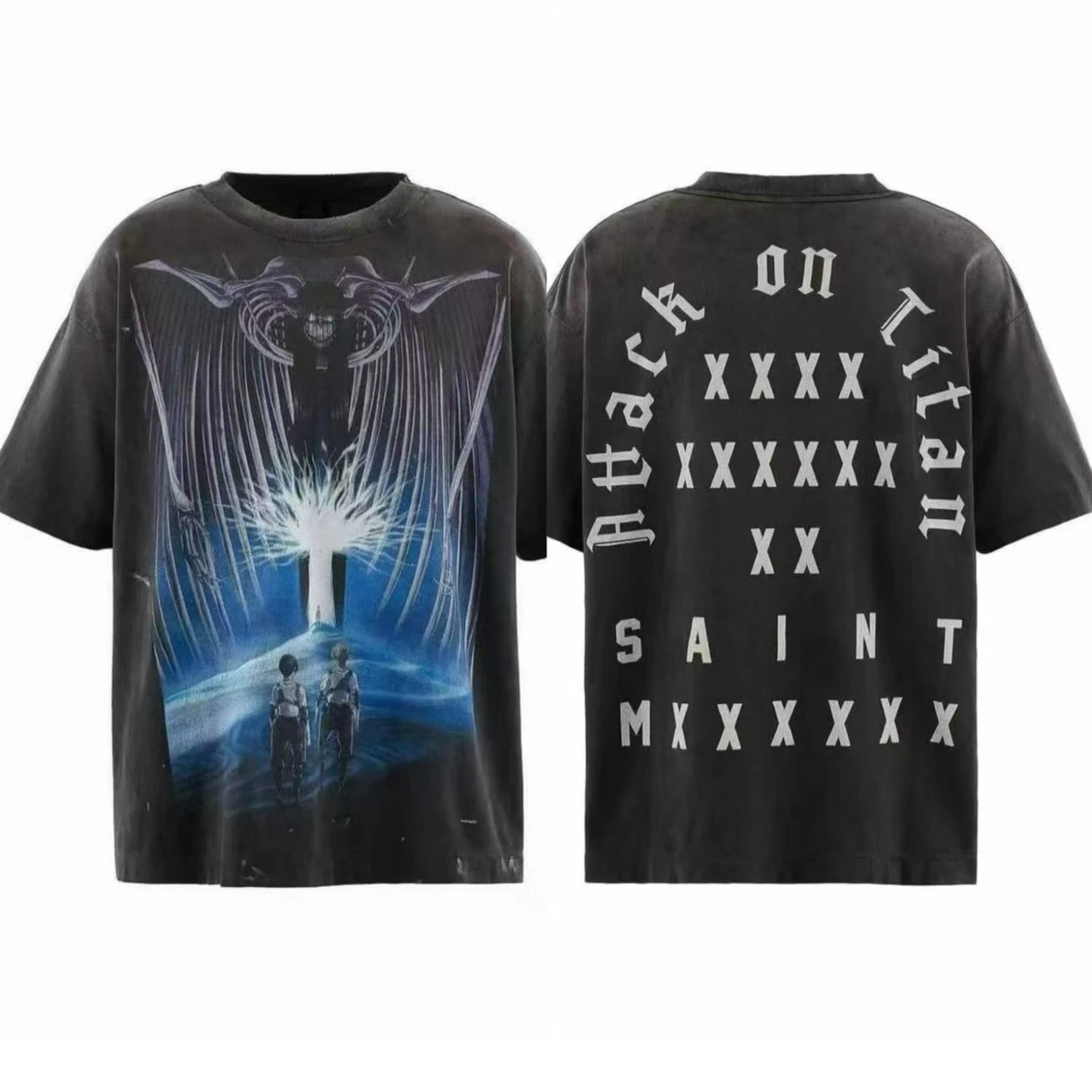 

SAINT SS26 Attacking Giants T Shirt Men Women High Quality Oversized Tee Tops T-Shirt
