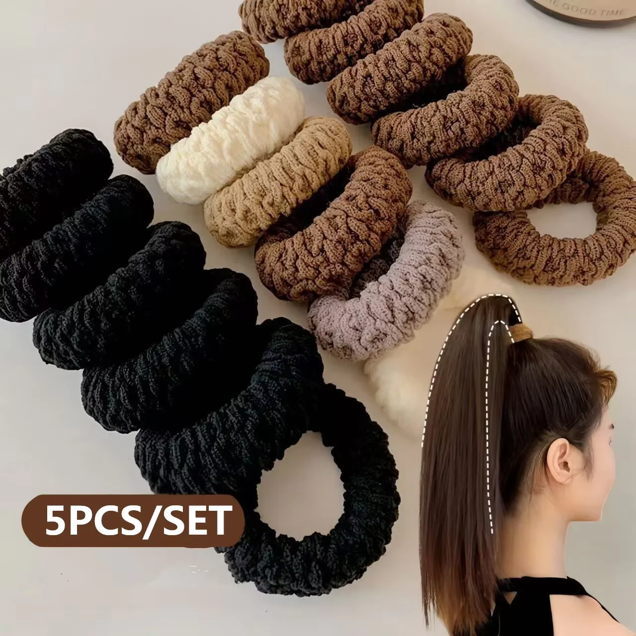 

5 шт./компл., высокоэластичная и прочная повязка на голову для женщин, не повреждающая головные уборы, женская повязка на голову, аксессуары для волос для женщин