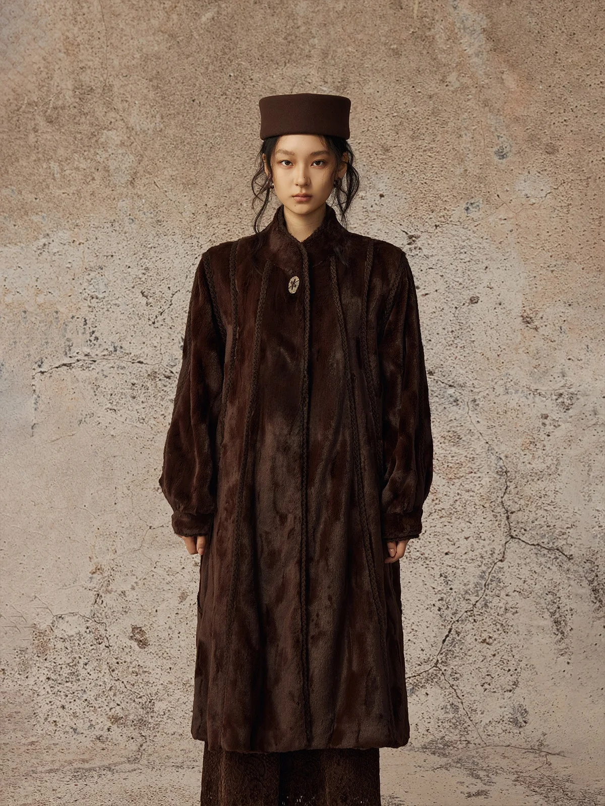 

Женское пальто alpa Lew Pastoral Stripe с воротником-стойкой, из утолщенного полиэстера, с длинными рукавами, средней длины