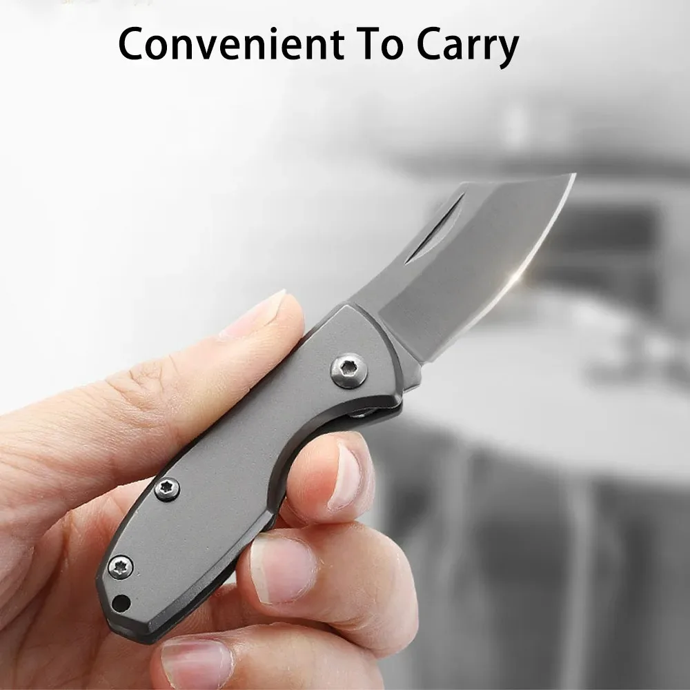 1pc Stainless steel EDC outdoor pocket knife,Portable keychain knife,Multi -purpose camping cutting knife,kitchen fruit knife