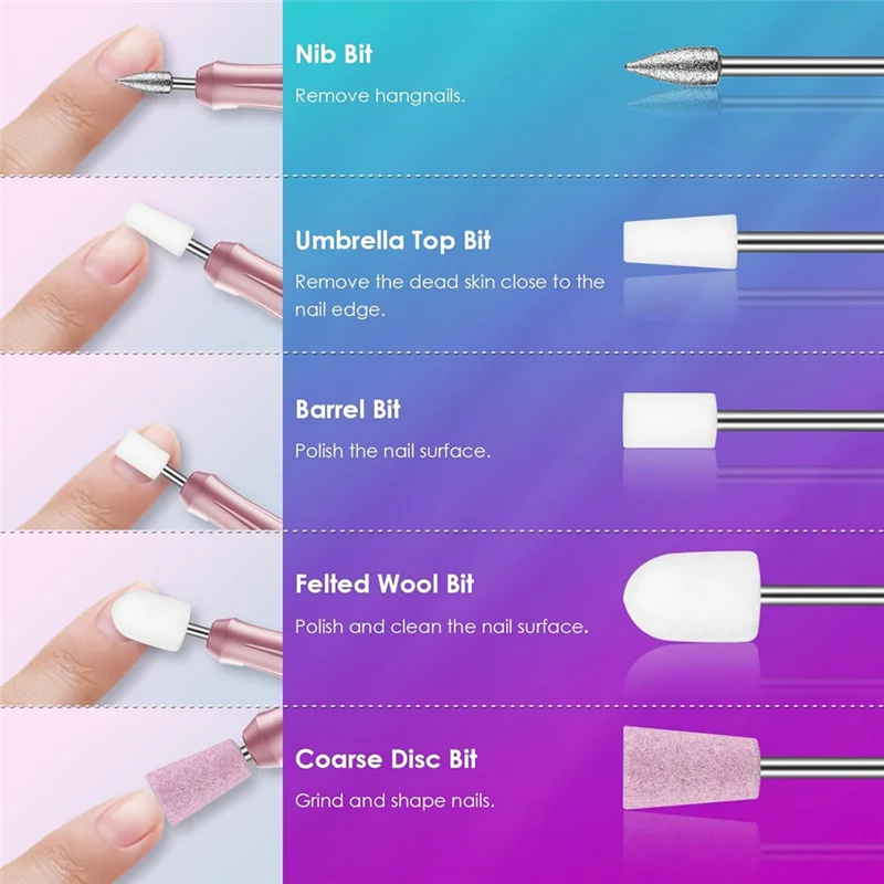 【Today-Only!】26-Piece For Nail Drill Bits Set, 3/32-Inch Professional Safety Bits For Nail Drill-For Acrylic Tech Manicu