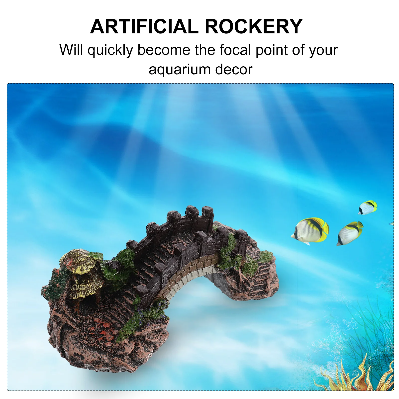 

2Pcs Aquarium Resin Rockery Decoration Artificial Rockery Fish Tank Simulation Underwater Landscape