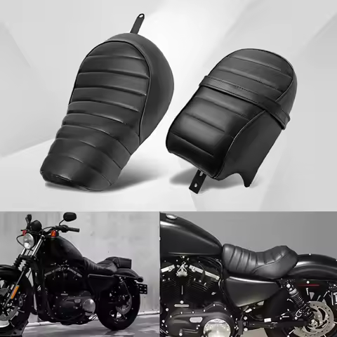 Motorcycle Black Synthetic Leather Diamond SOLO Driver Seat For Harley Sportster Iron XL 883 1200 2016 2017 2018 2019 2020 2021