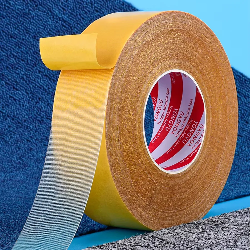 Strong Adhesive Double-sided Fiber Mesh Tape for Fabric Fiberglass & Fiber Glass Mesh Insulation for Fixing Rugs/Items 20M/roll