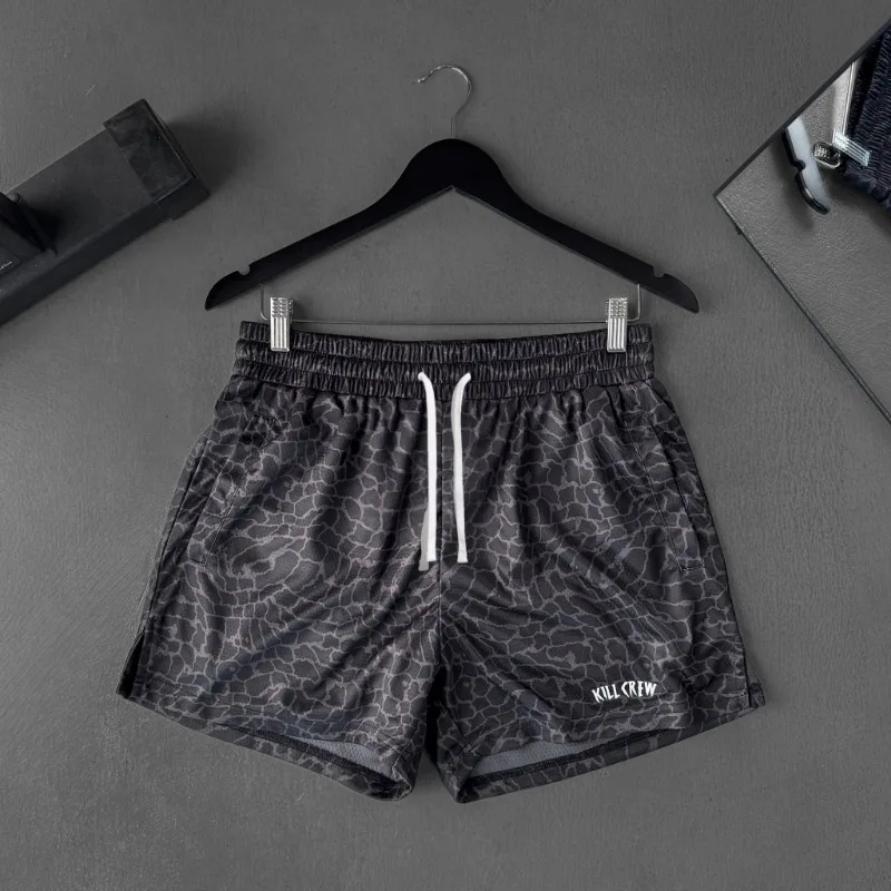 

2026 Oversized Shorts Men American Vintage Deformed Letter Print Shorts Fashion High Street Loose Couple Basketball Short Pants