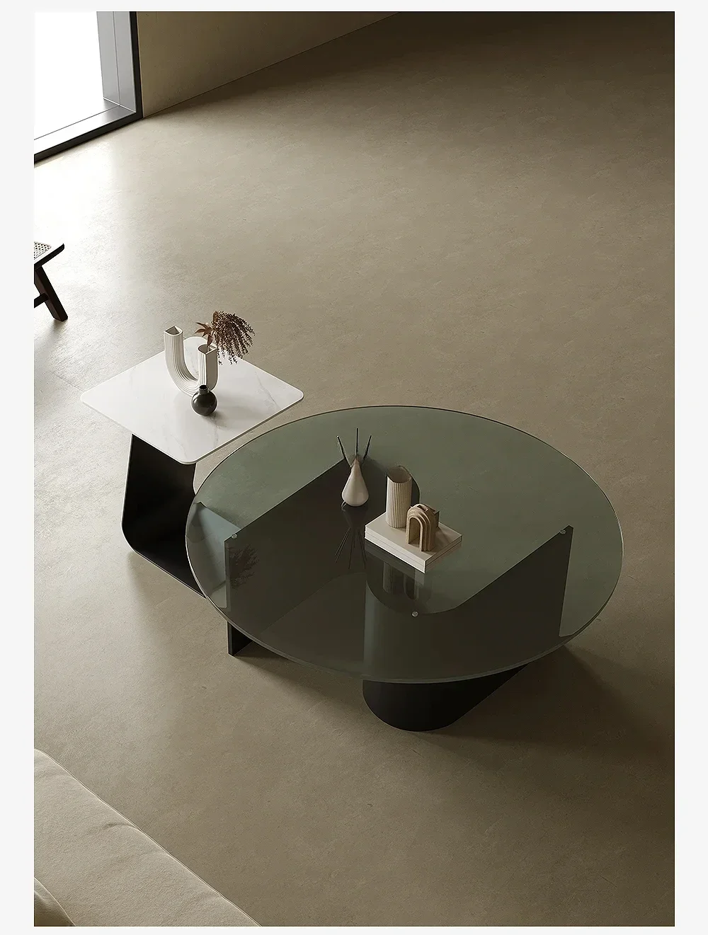 شقة صغيرة عالية الجودة على شكل خاص طاولة قهوة من الفولاذ المقاوم للصدأ #3