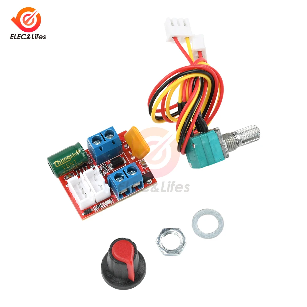 Controlador de velocidad del Motor 5A 90W PWM DC 3-35V/4,5 V-35V controlador de Motor de CC de velocidad ajustable con potenciómetro 12V 24V